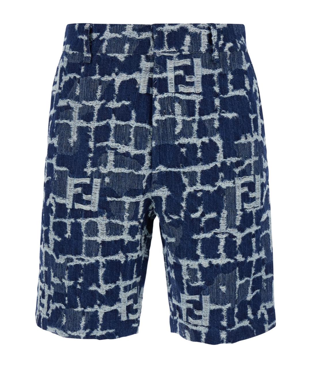 FENDI Синие хлопковые шорты, фото 1