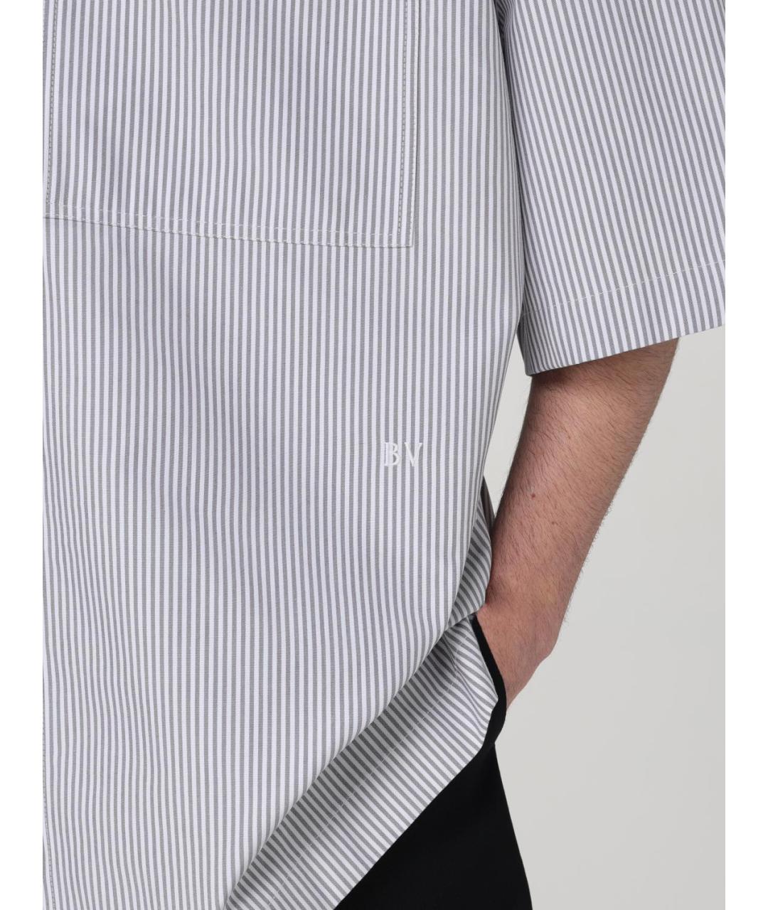 BOTTEGA VENETA Серая хлопковая кэжуал рубашка, фото 6