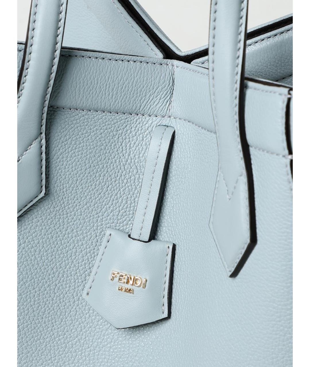 FENDI Голубая кожаная сумка тоут, фото 4