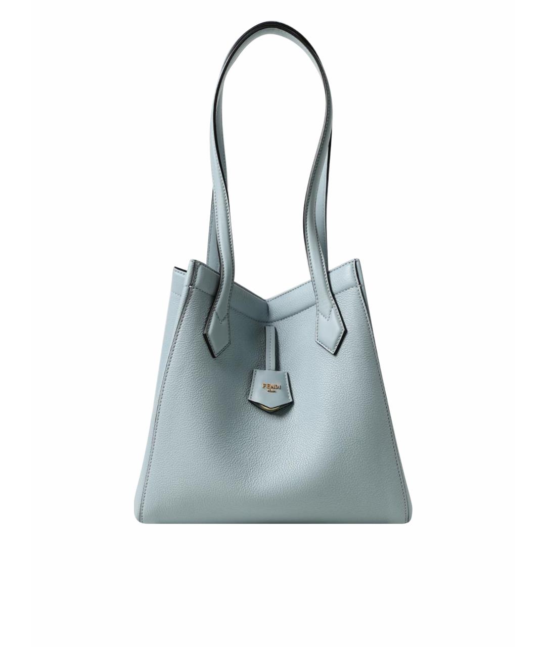 FENDI Голубая кожаная сумка тоут, фото 1