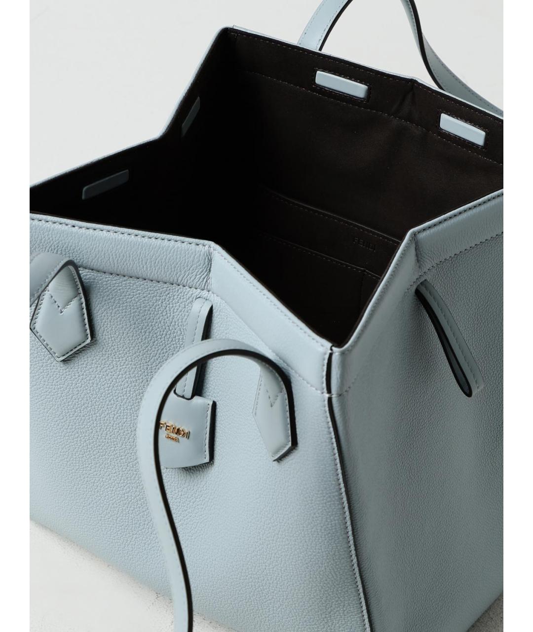 FENDI Голубая кожаная сумка тоут, фото 5