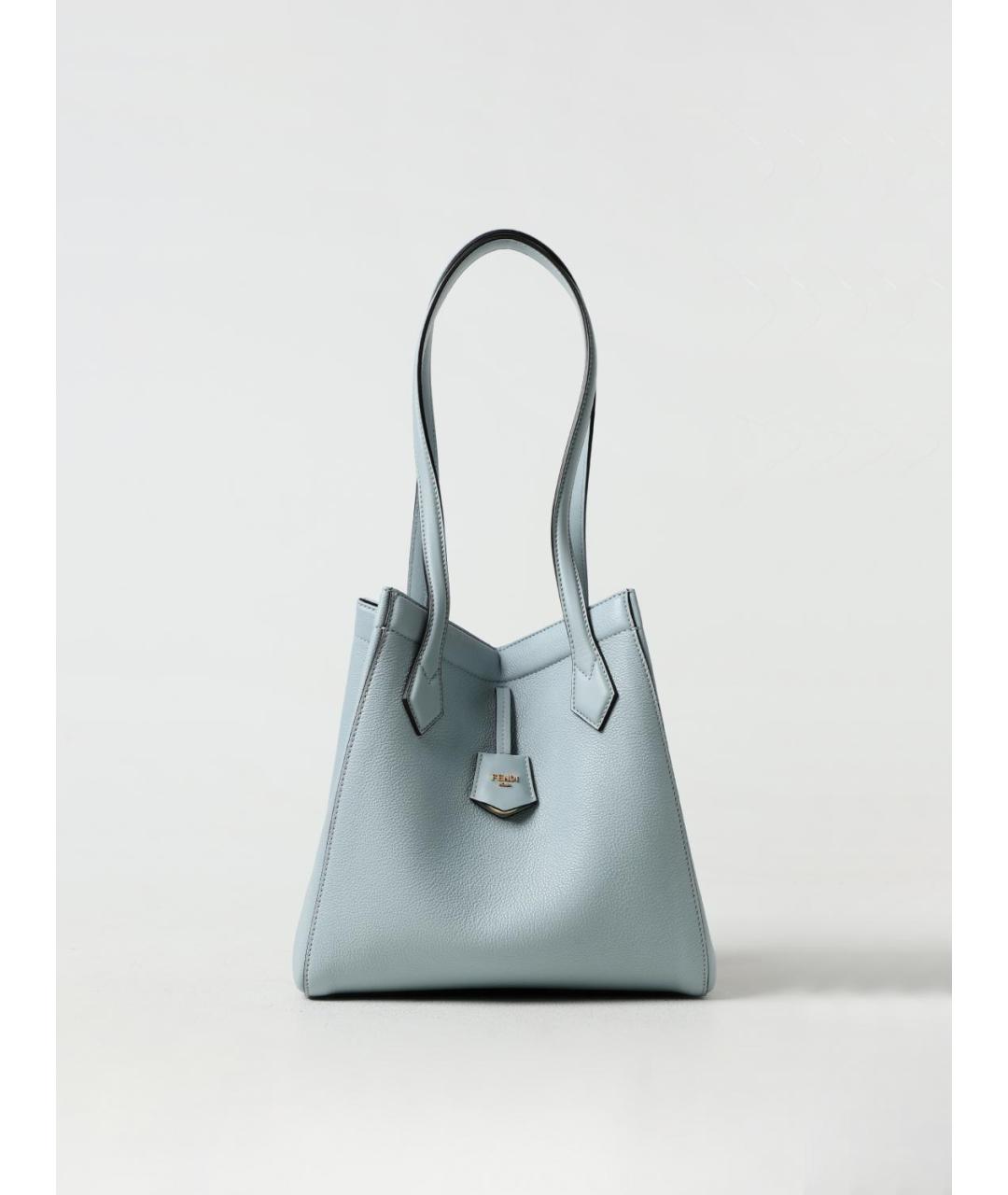 FENDI Голубая кожаная сумка тоут, фото 6