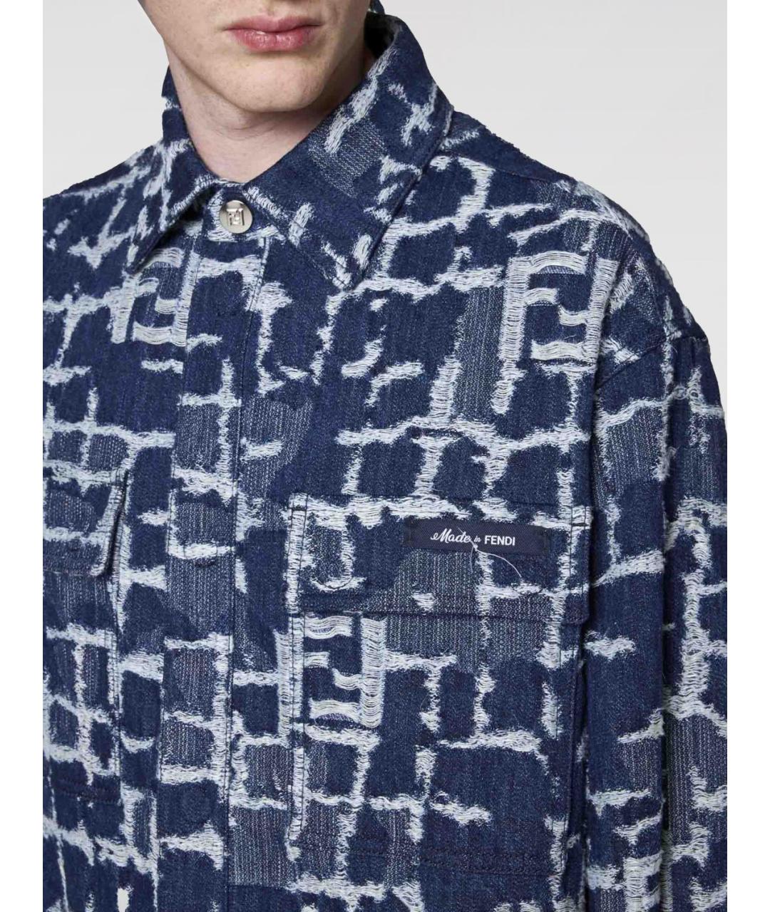FENDI Синяя хлопковая куртка, фото 4