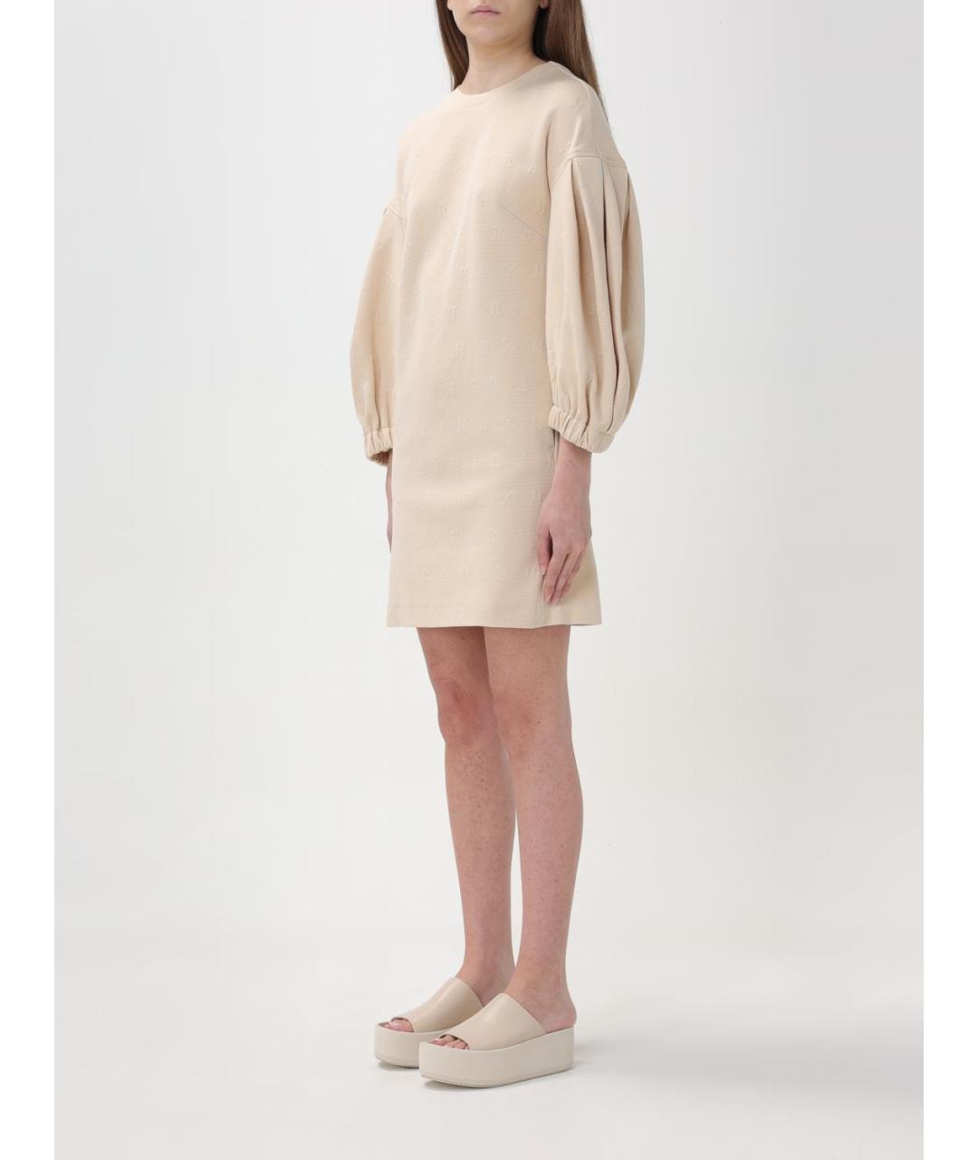 MAX MARA Бежевое хлопковое повседневное платье, фото 4