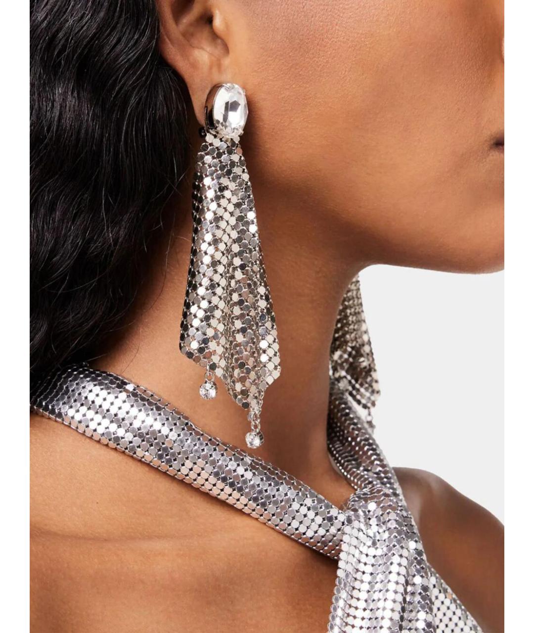 PACO RABANNE Серебряные металлические серьги, фото 3