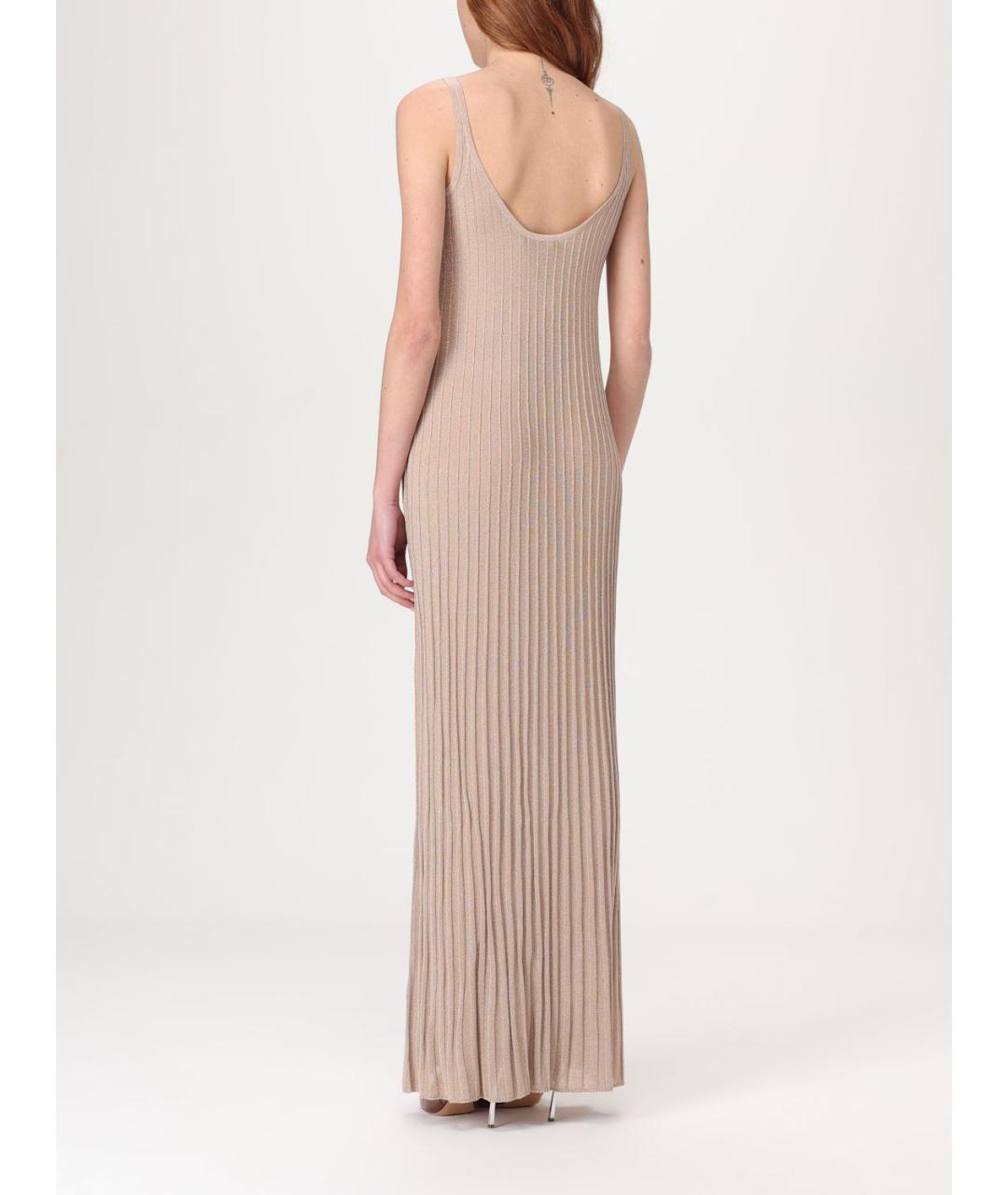 MAX MARA Бежевое вискозное повседневное платье, фото 3