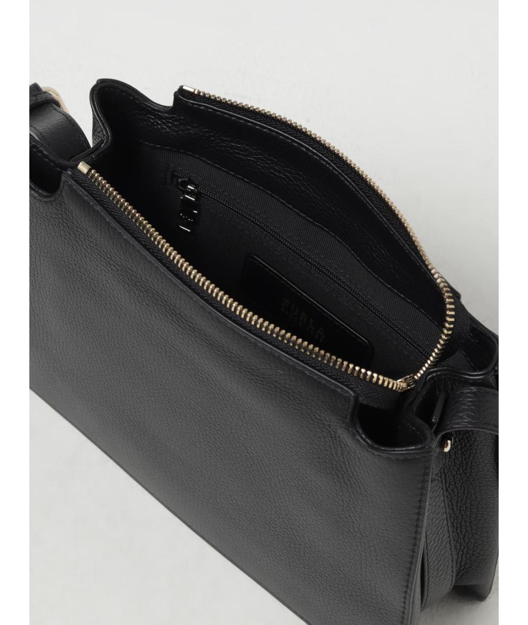FURLA Черная кожаная сумка через плечо, фото 3