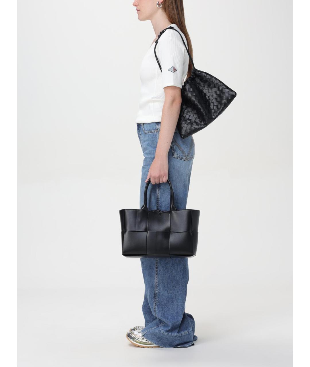 BOTTEGA VENETA Белая хлопко-эластановая футболка, фото 3