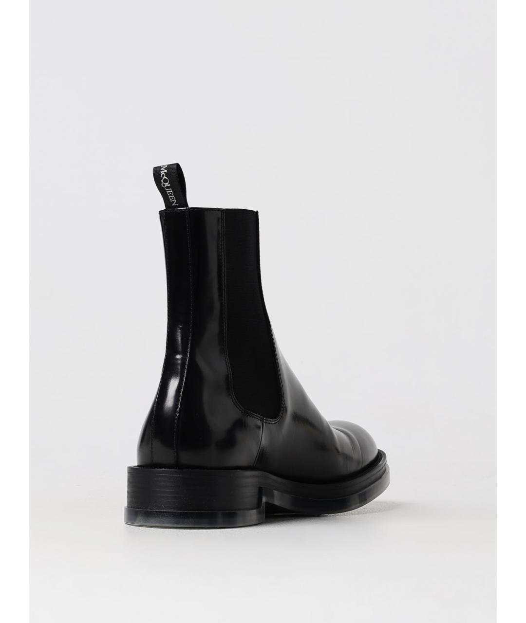 ALEXANDER MCQUEEN Черные высокие ботинки из лакированной кожи, фото 3