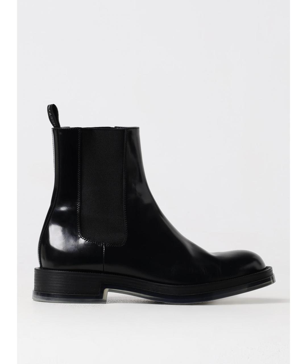 ALEXANDER MCQUEEN Черные высокие ботинки из лакированной кожи, фото 5