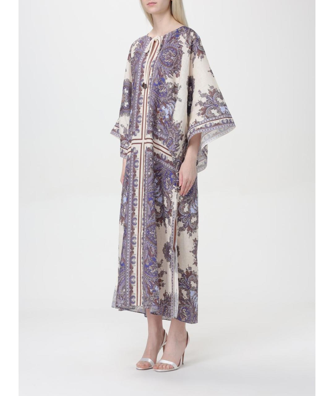 ZIMMERMANN Фиолетовое льняное повседневное платье, фото 4