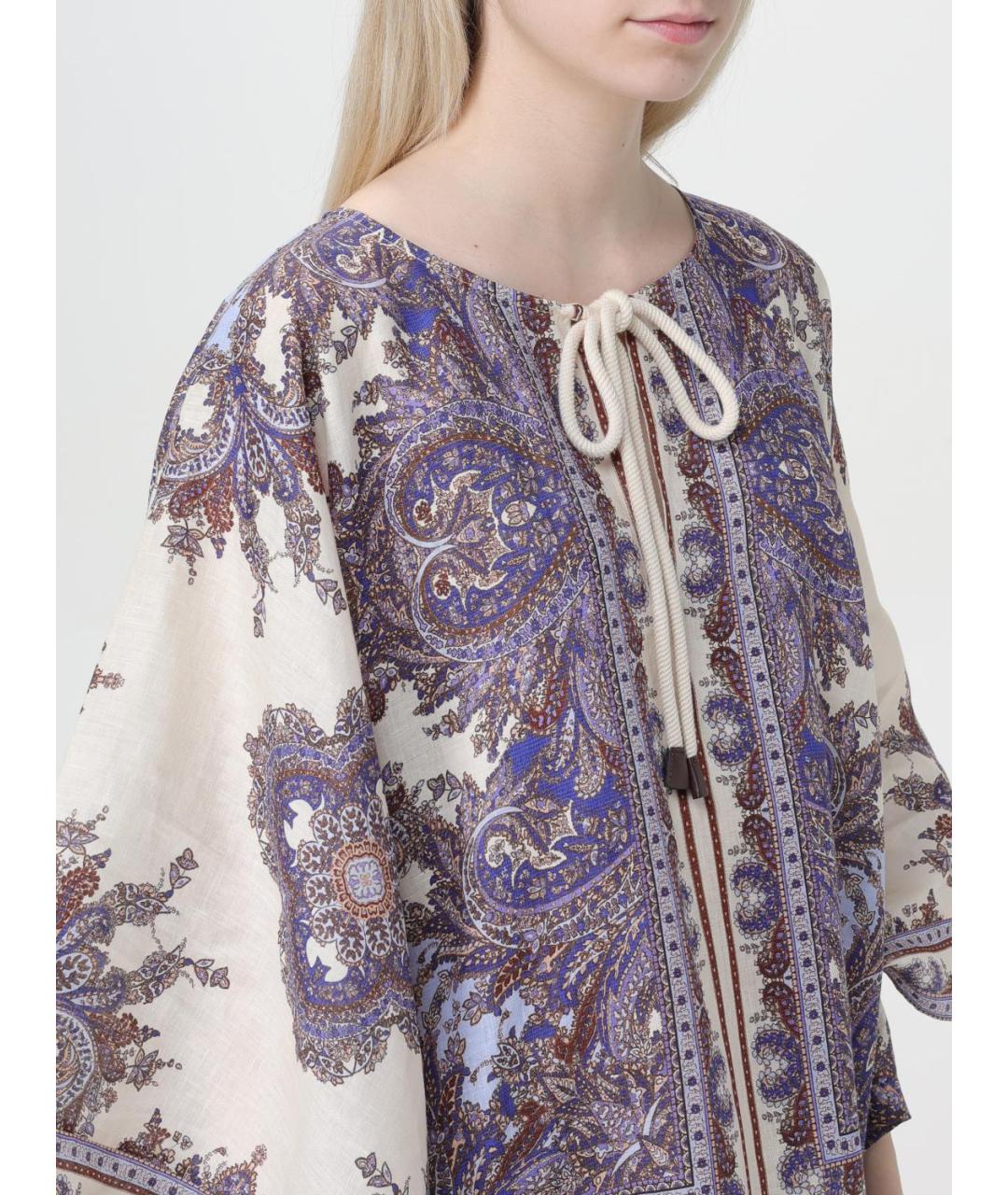 ZIMMERMANN Фиолетовое льняное повседневное платье, фото 5