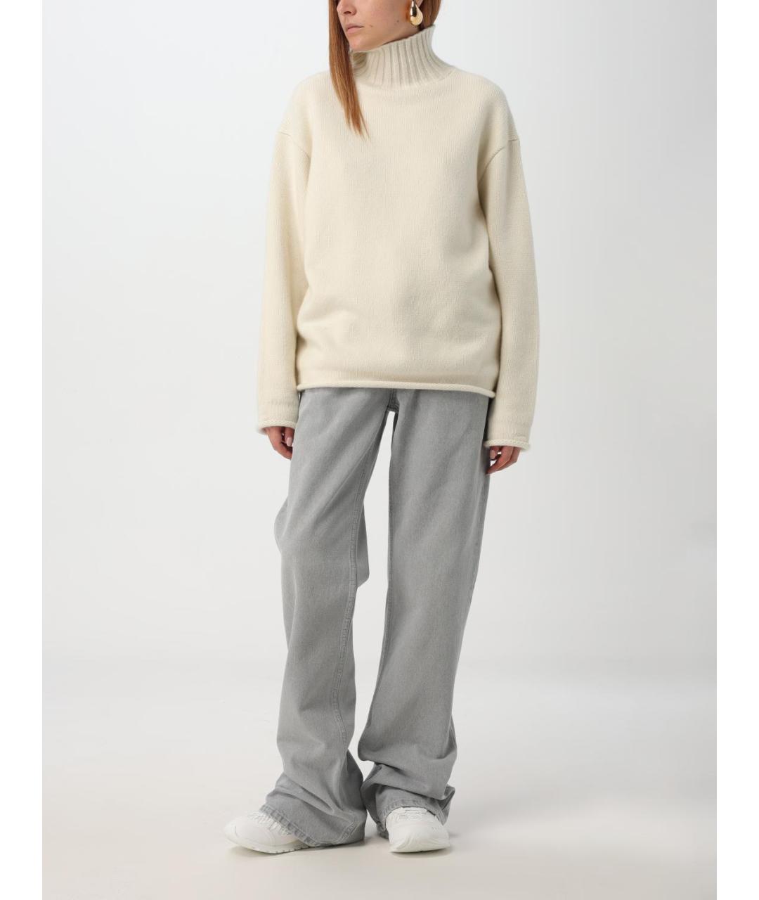 BOTTEGA VENETA Белый кашемировый джемпер / свитер, фото 3