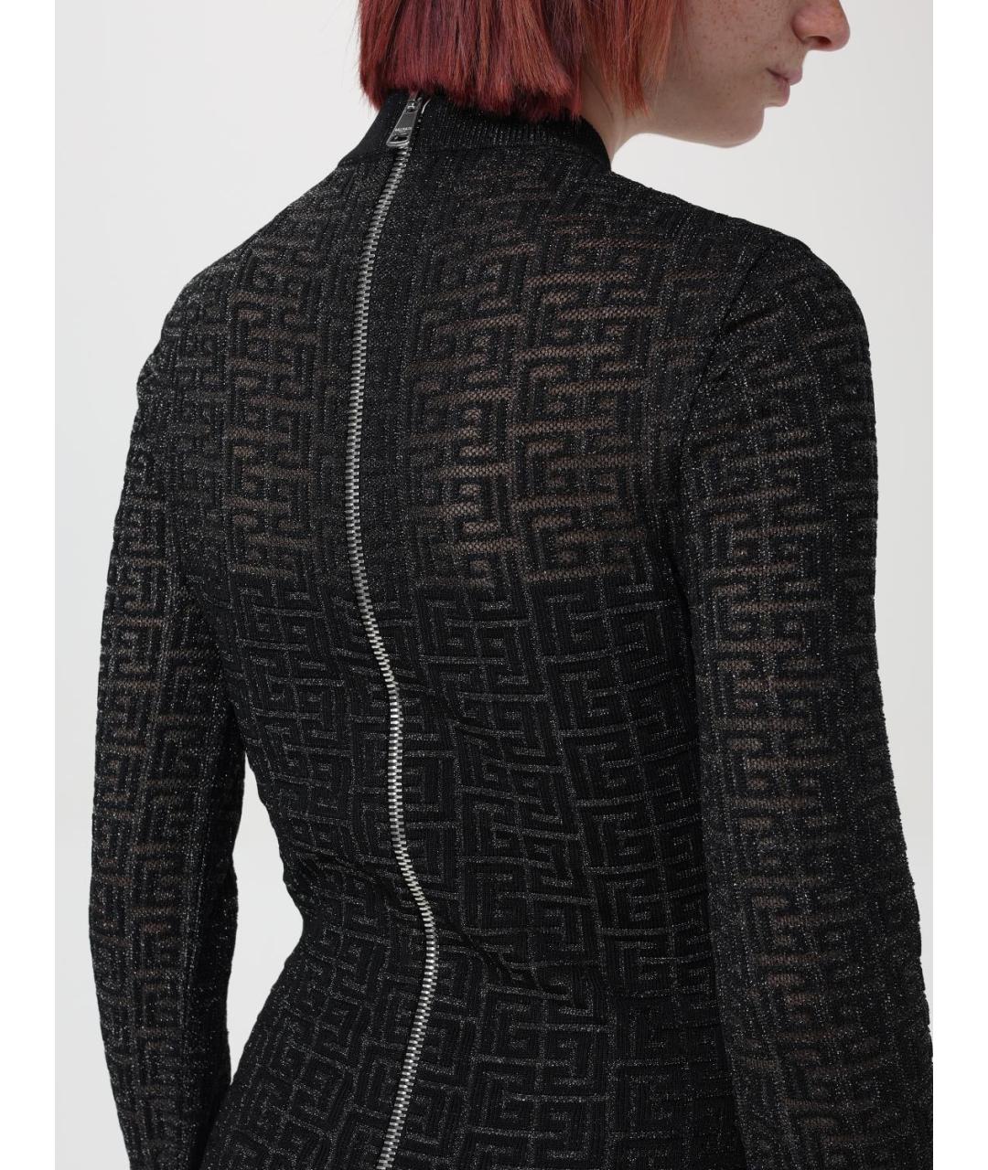 BALMAIN Черное вискозное платье, фото 5