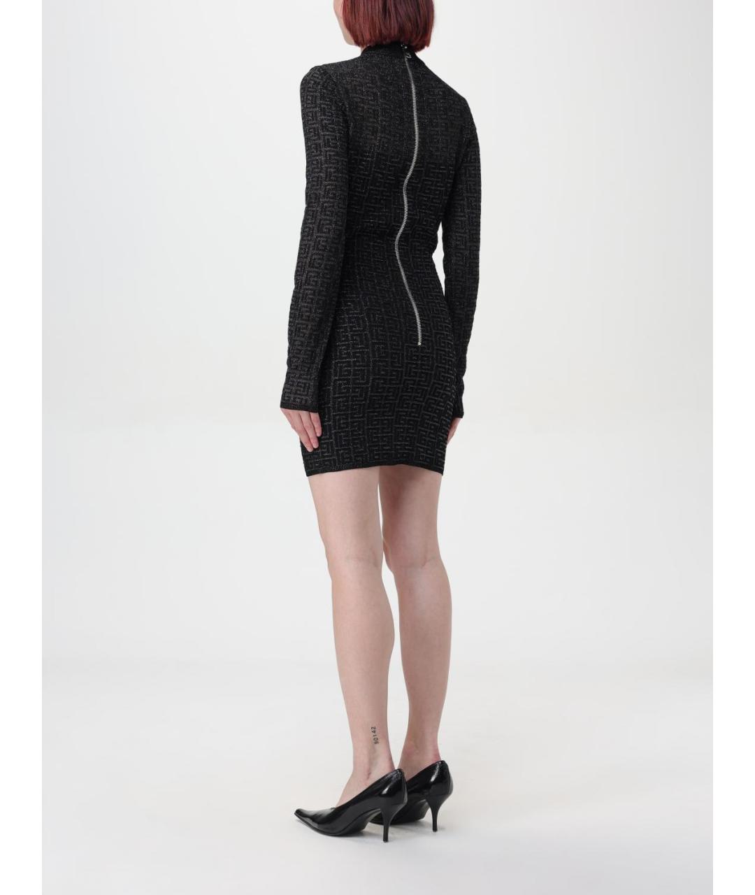 BALMAIN Черное вискозное платье, фото 3
