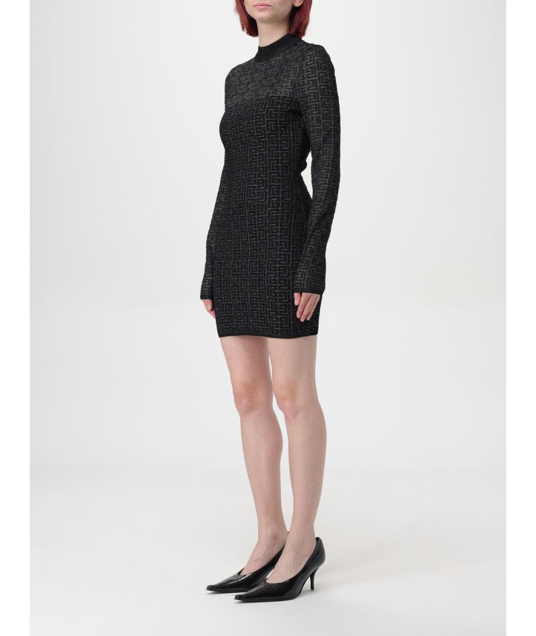 BALMAIN Черное вискозное платье, фото 4
