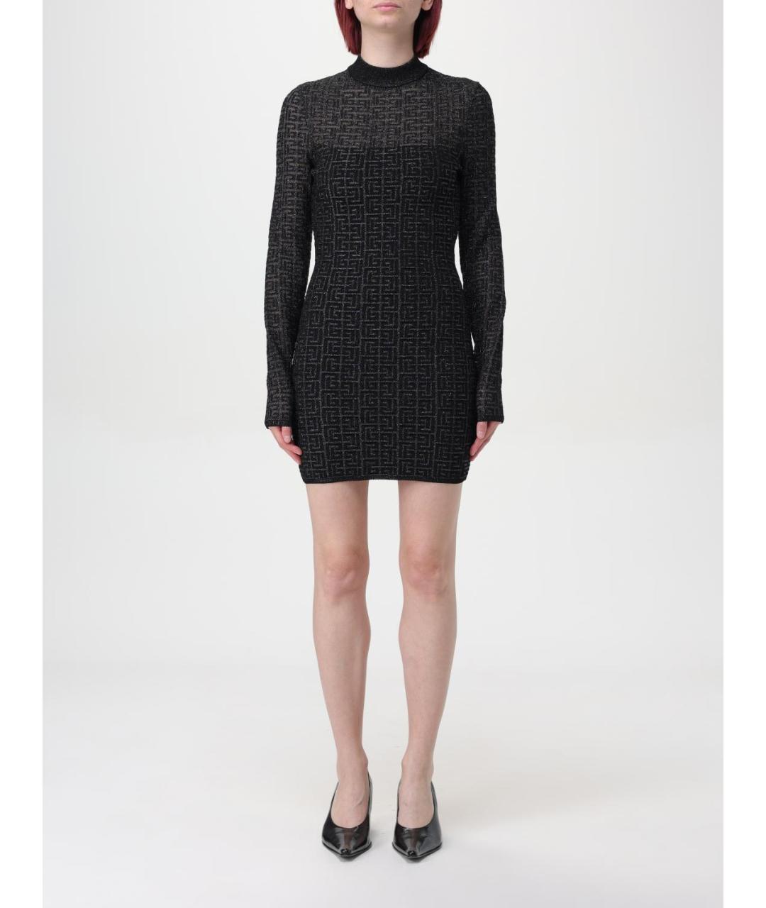 BALMAIN Черное вискозное платье, фото 2
