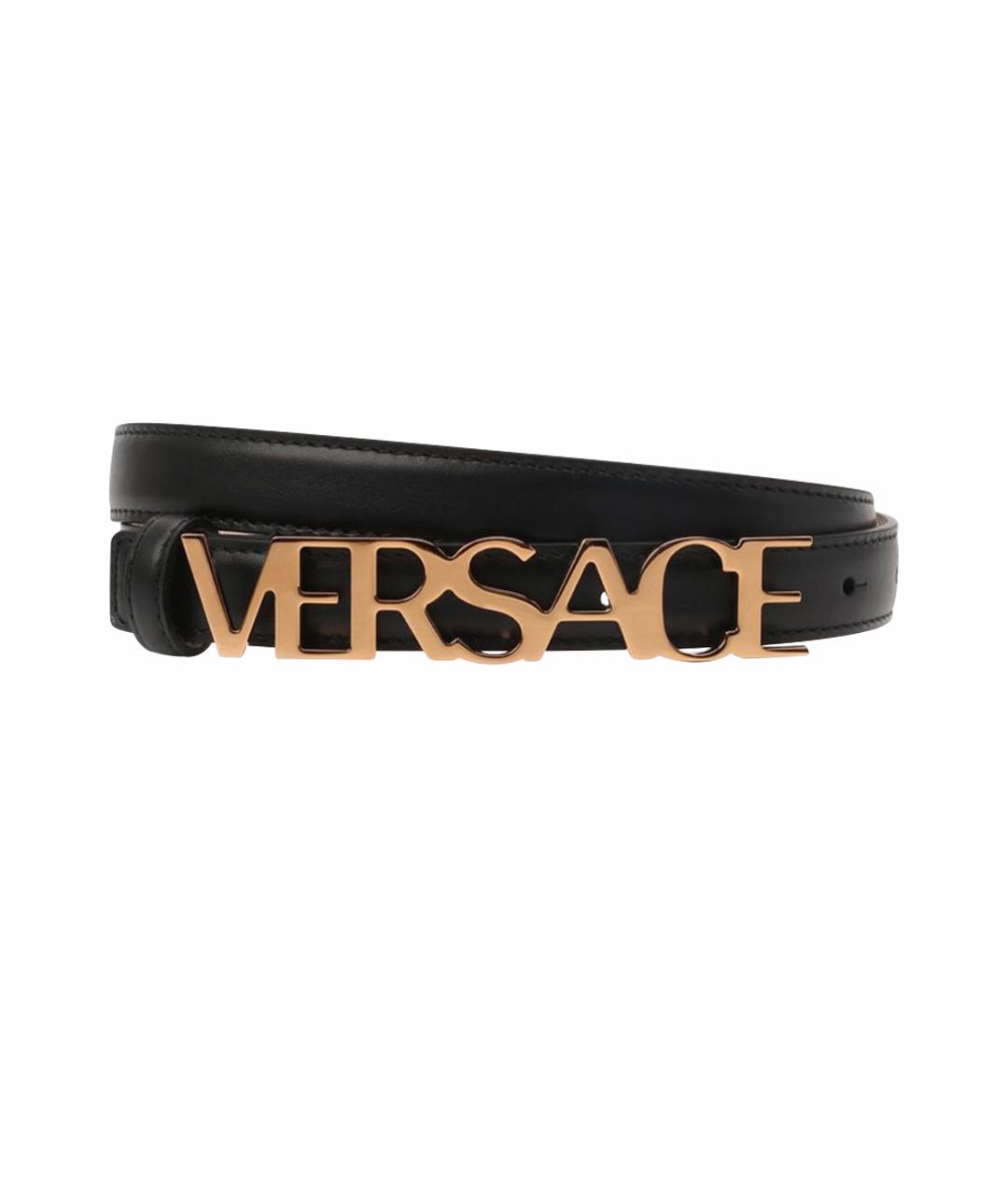 VERSACE Черный кожаный ремень, фото 1