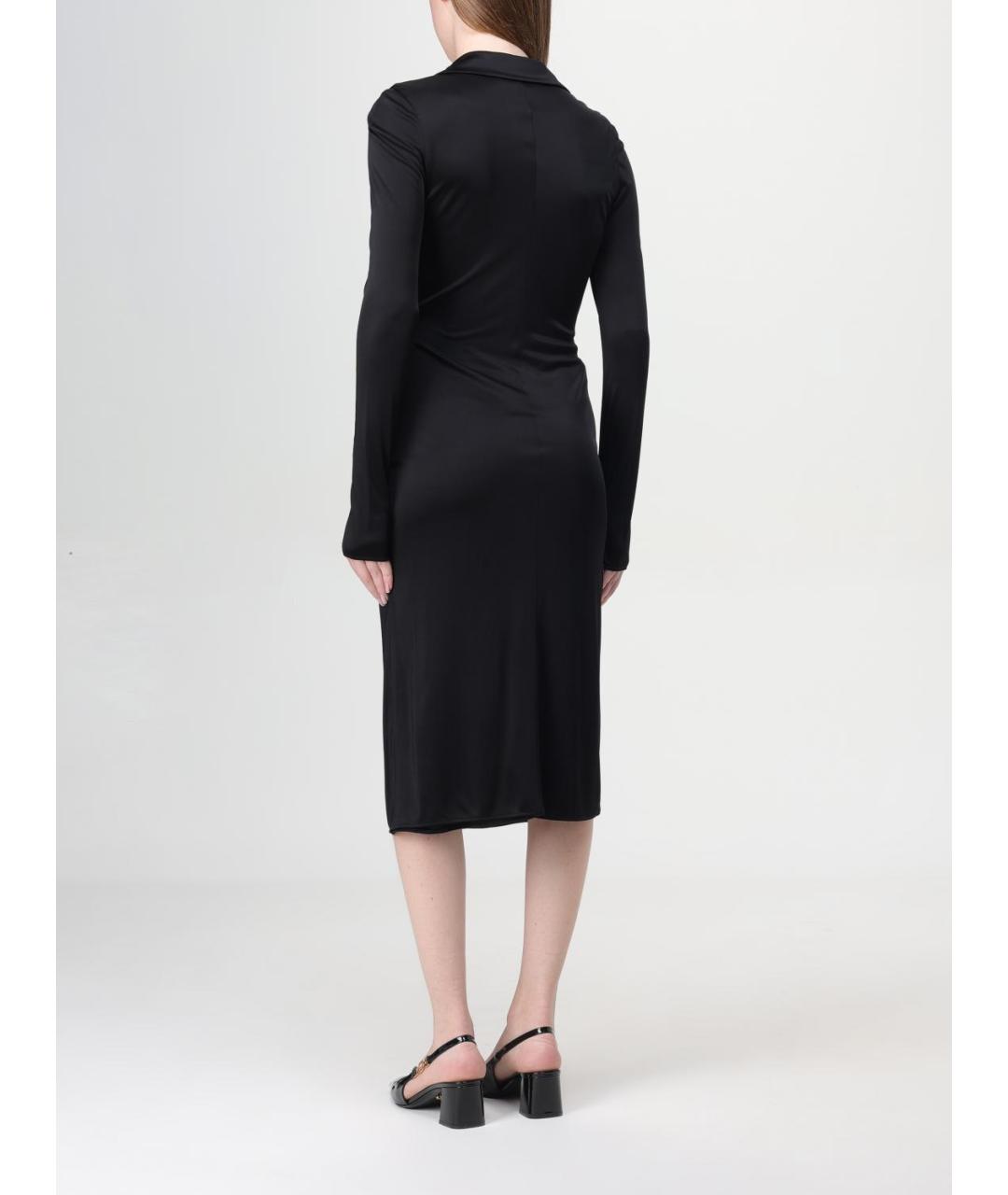 VERSACE Черное вискозное повседневное платье, фото 3
