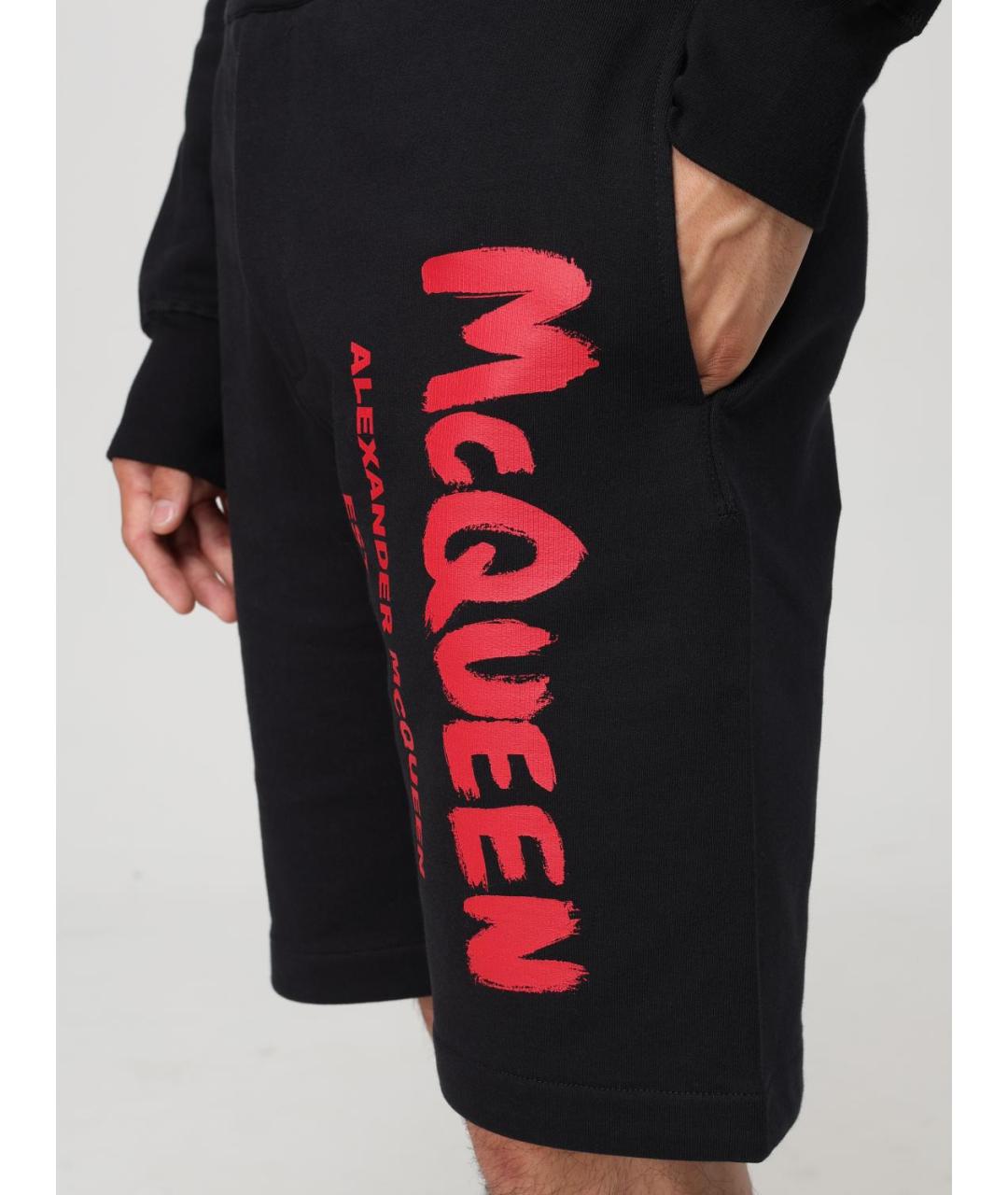 ALEXANDER MCQUEEN Черные хлопковые шорты, фото 6
