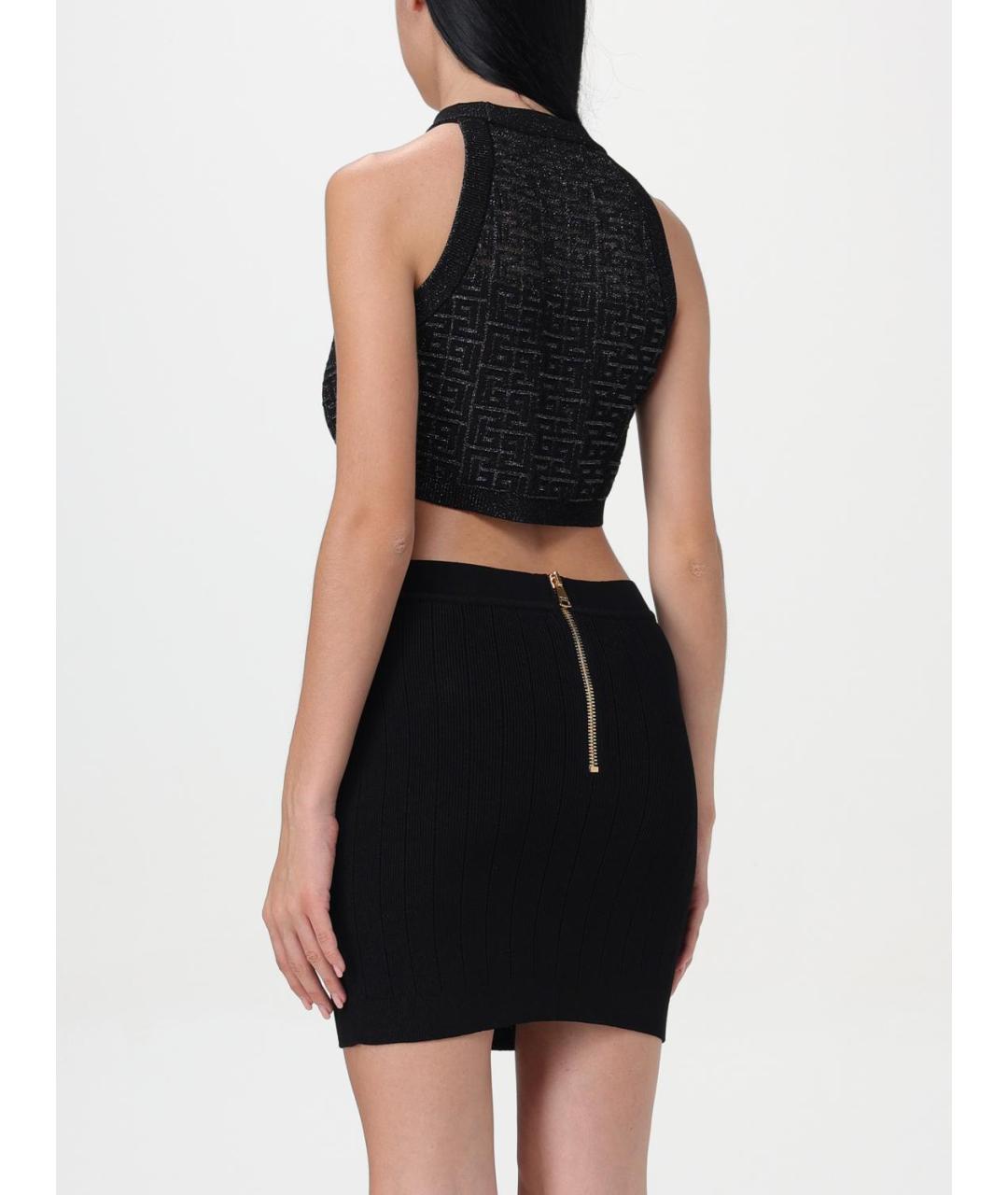 BALMAIN Черная вискозная майка, фото 4