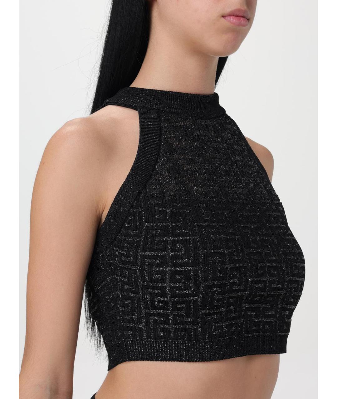 BALMAIN Черная вискозная майка, фото 6