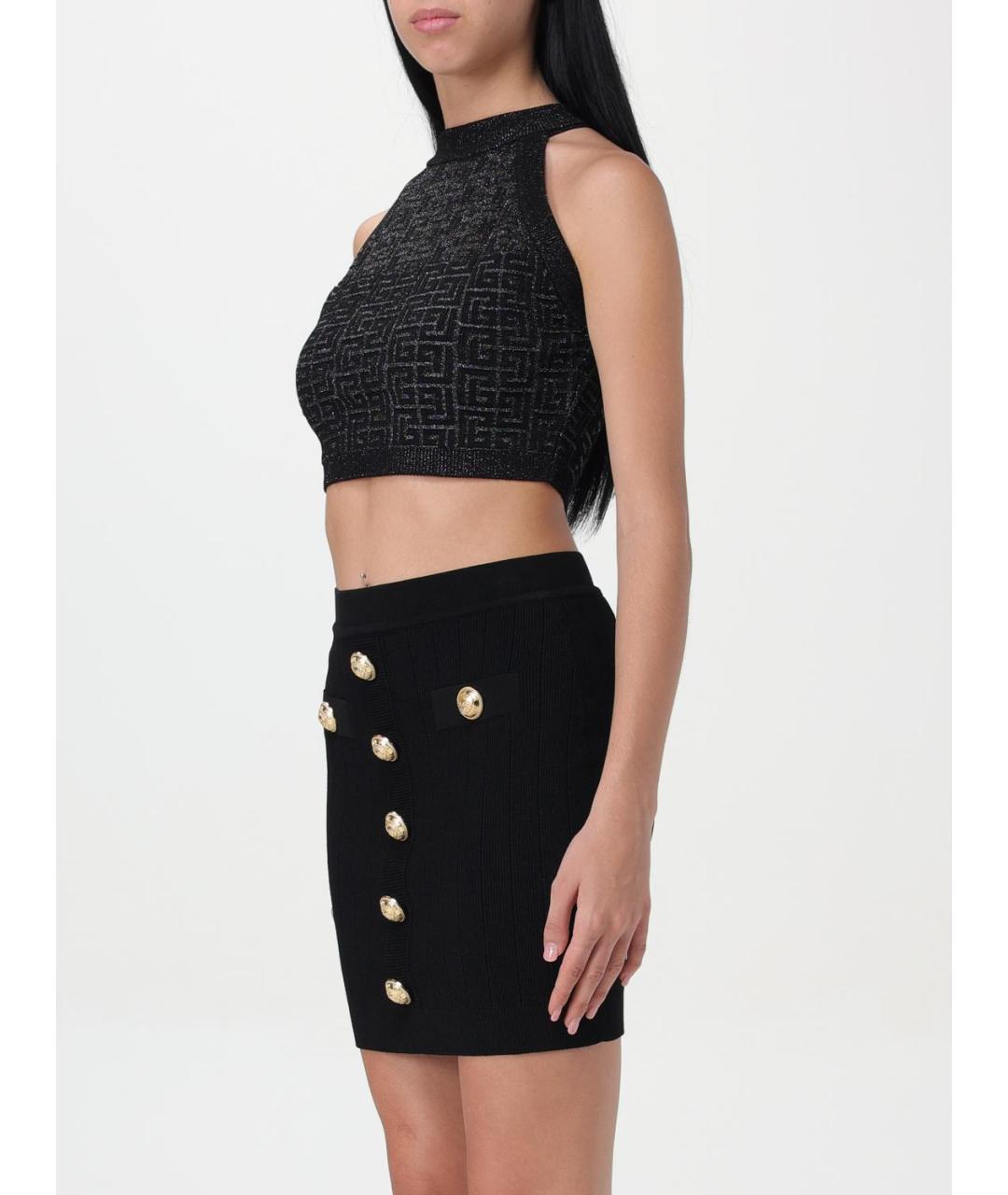 BALMAIN Черная вискозная майка, фото 5