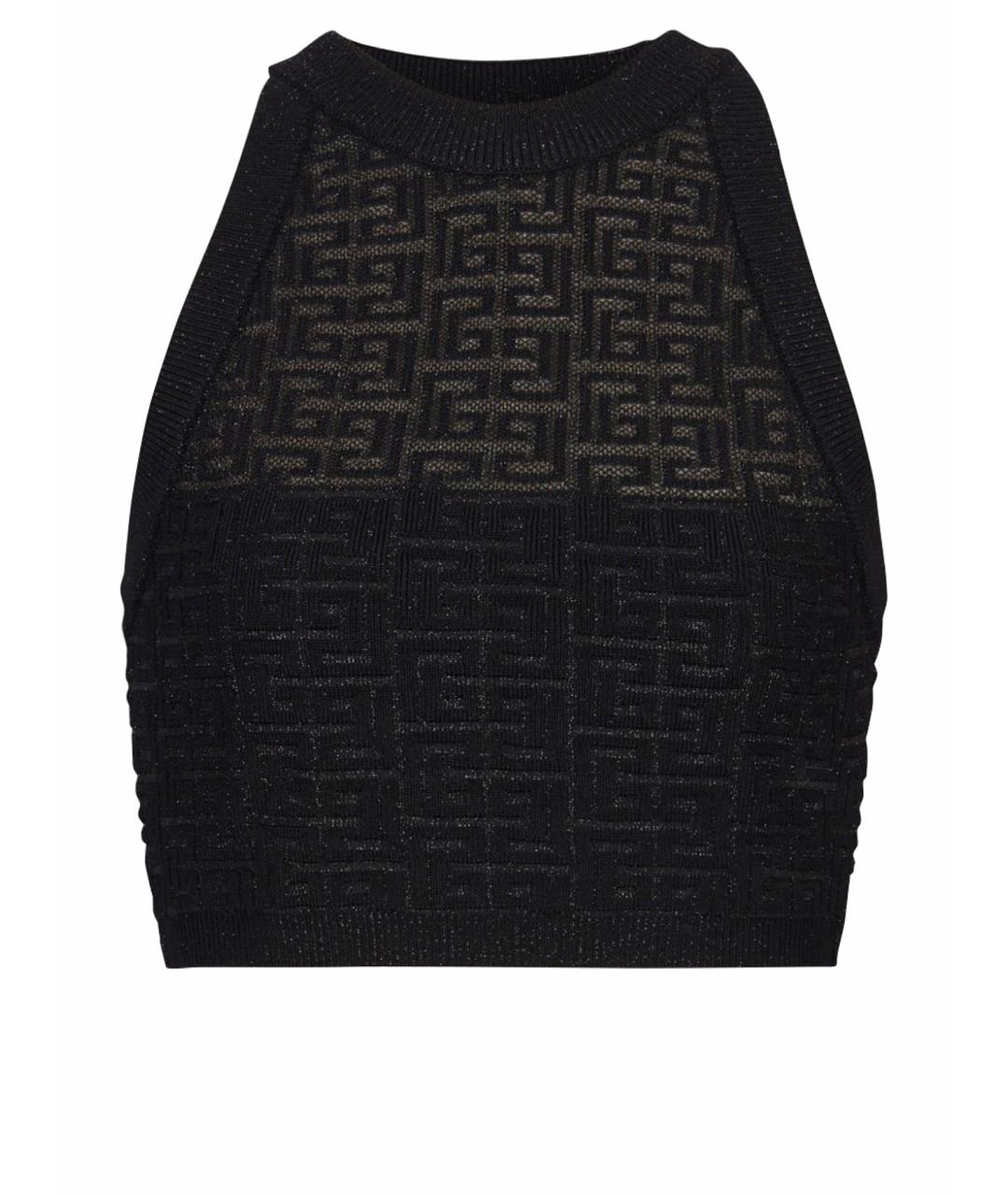 BALMAIN Черная вискозная майка, фото 1