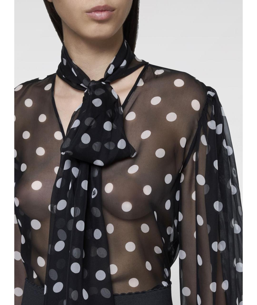 DOLCE&GABBANA Черная шелковая блузы, фото 4