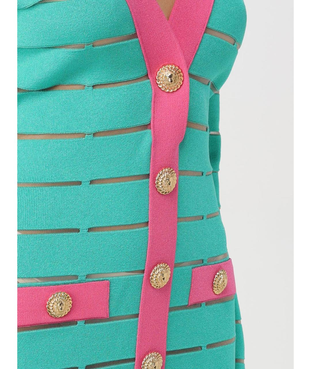 BALMAIN Зеленые вискозное повседневное платье, фото 5