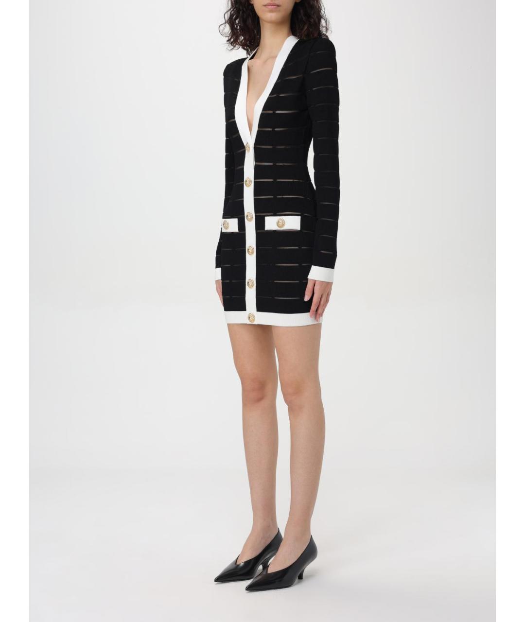 BALMAIN Синее вискозное повседневное платье, фото 4