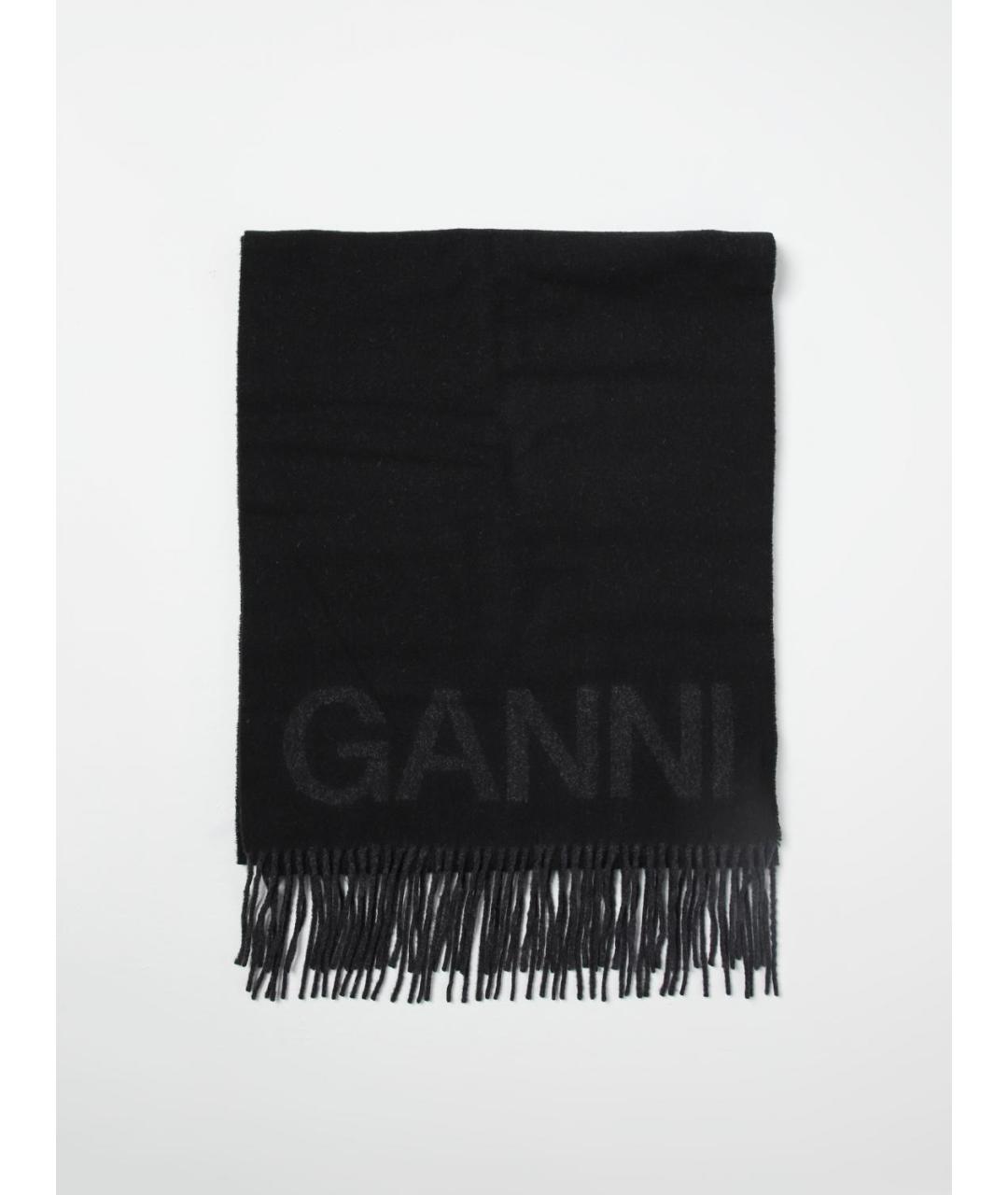 GANNI Черный шарф, фото 4