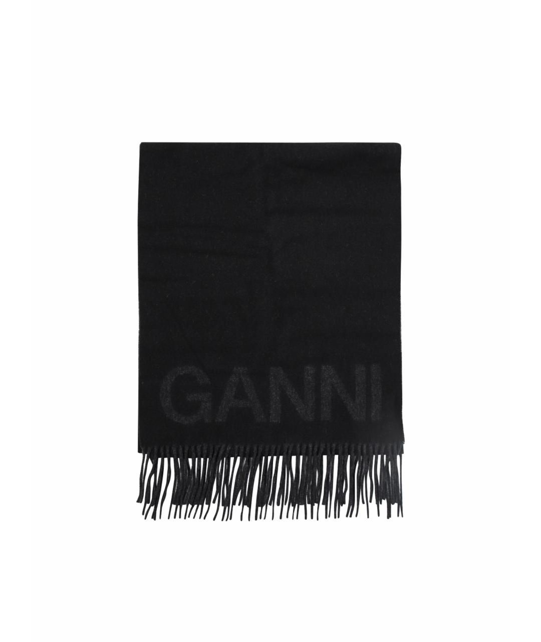 GANNI Черный шарф, фото 1