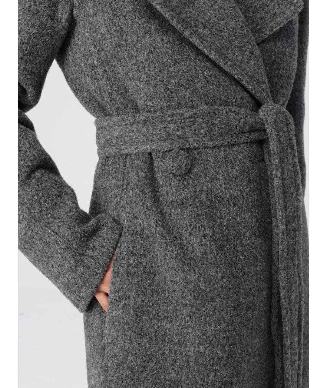 JIL SANDER Серое пальто, фото 6