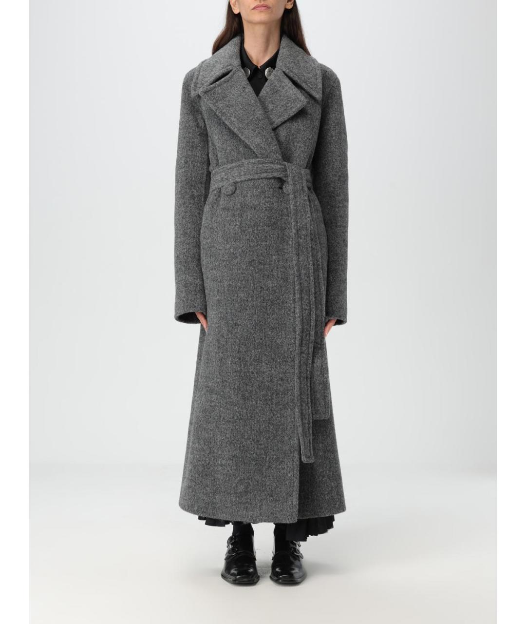 JIL SANDER Серое пальто, фото 2