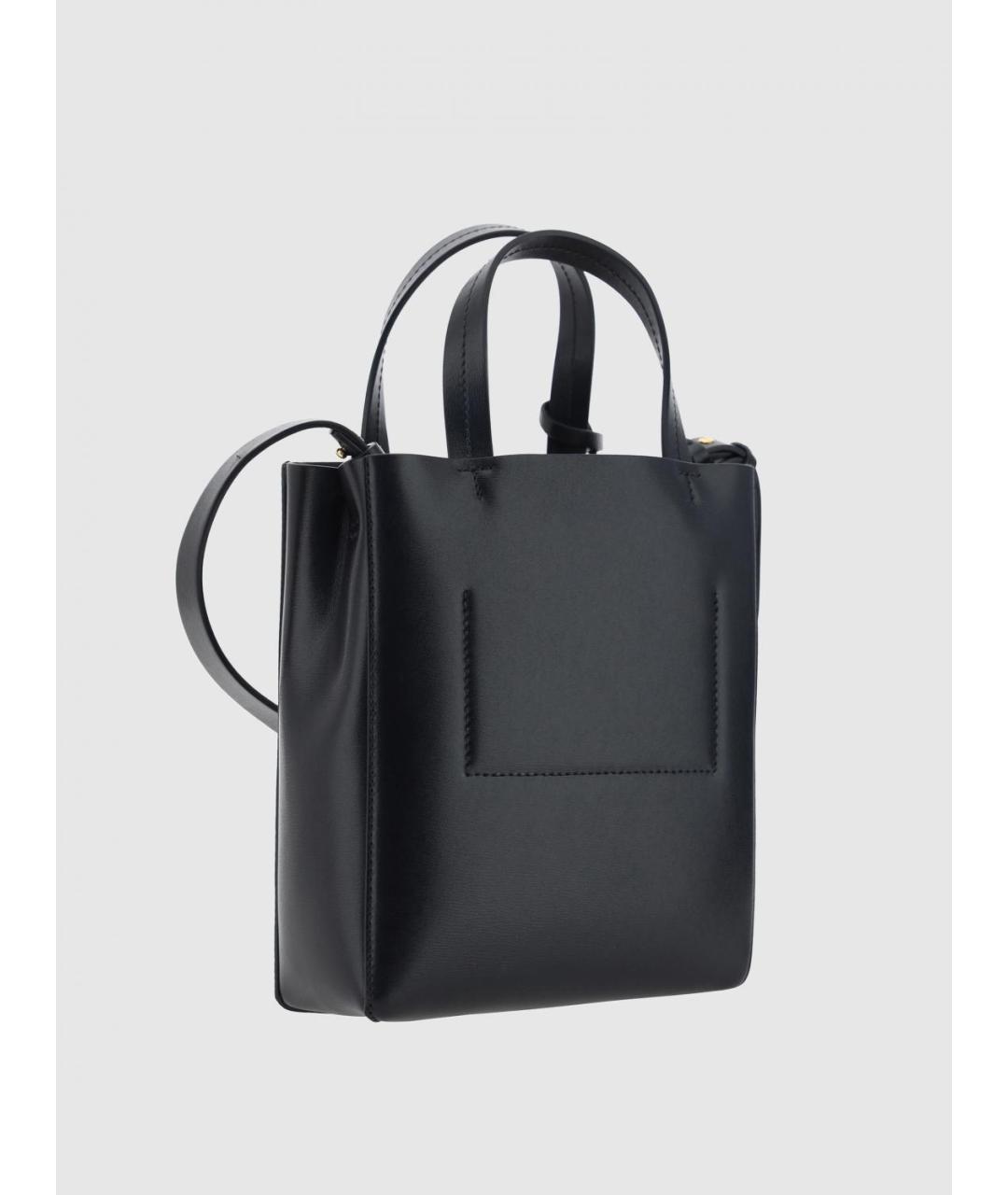 JIL SANDER Черная кожаная сумка тоут, фото 2