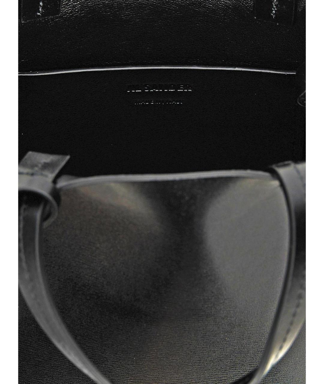 JIL SANDER Черная кожаная сумка тоут, фото 4