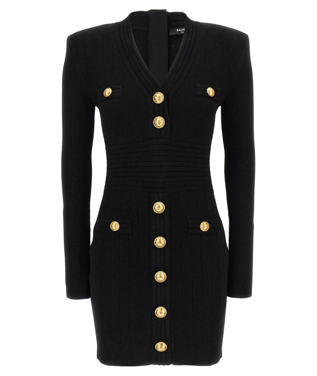 BALMAIN Черное вискозное повседневное платье, фото 1