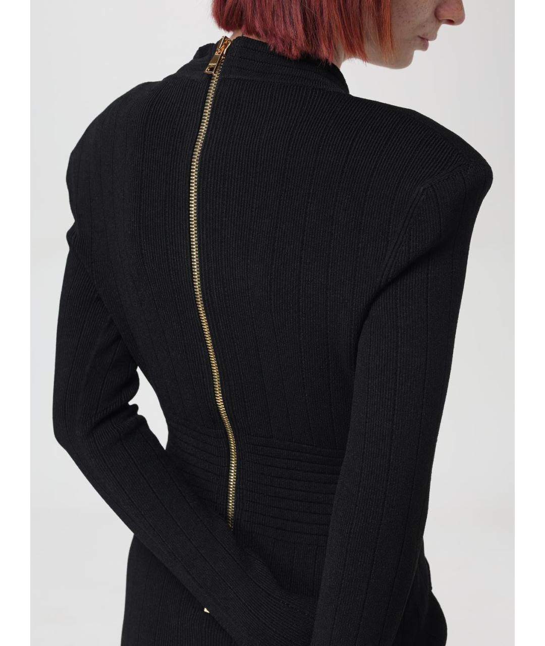 BALMAIN Черное вискозное повседневное платье, фото 5