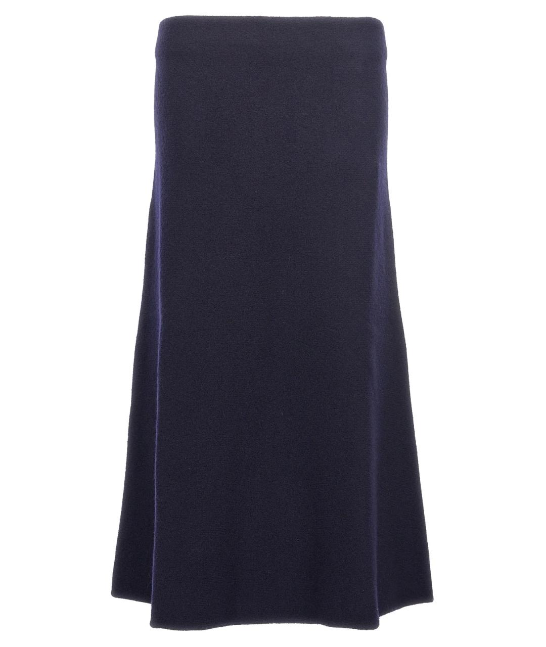 JIL SANDER Синяя шерстяная юбка миди, фото 1