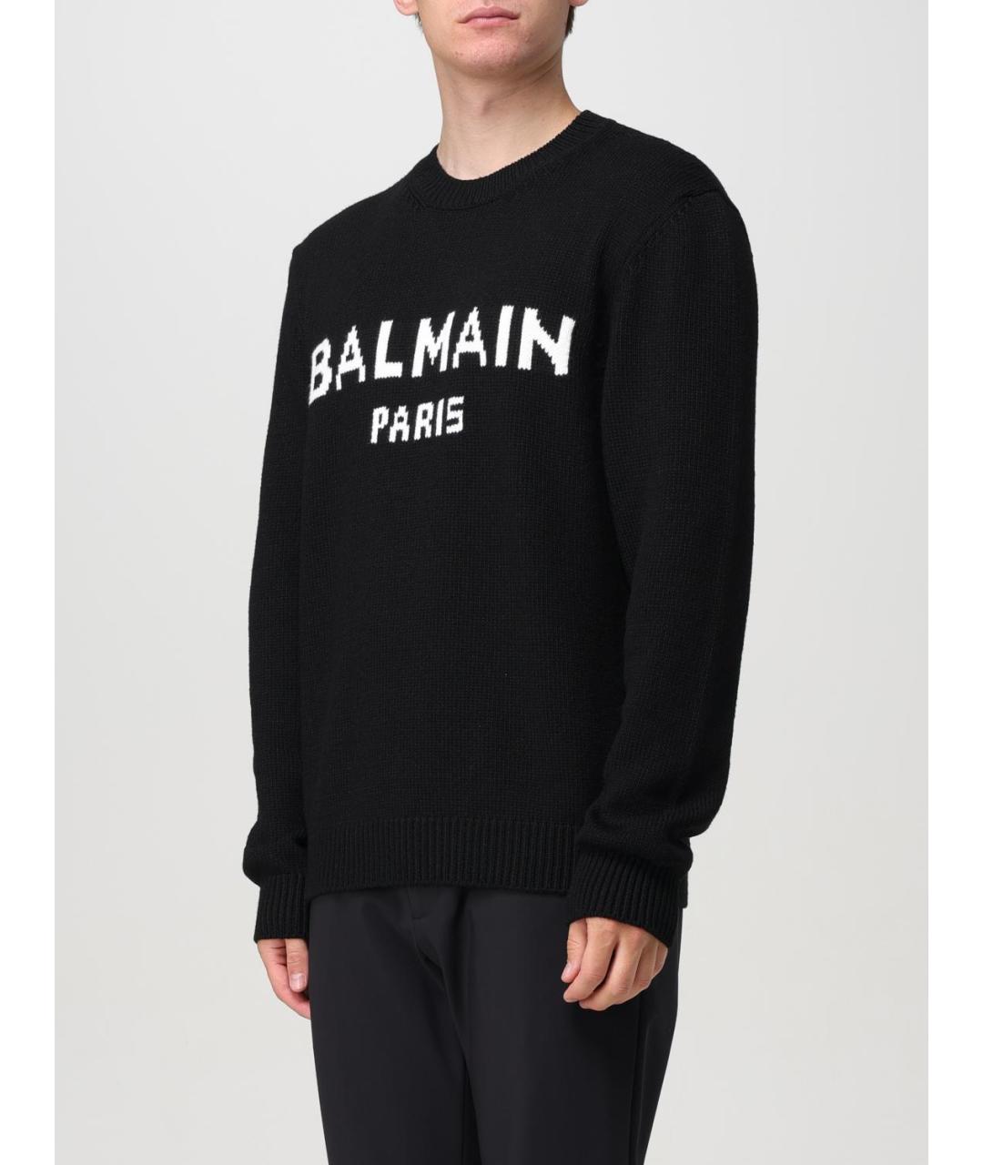 BALMAIN Черный шерстяной джемпер / свитер, фото 4