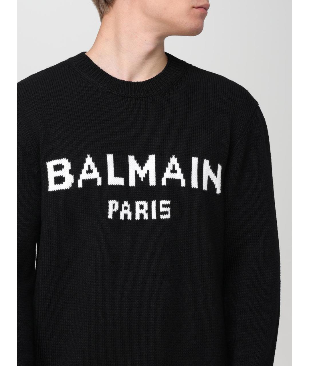 BALMAIN Черный шерстяной джемпер / свитер, фото 5