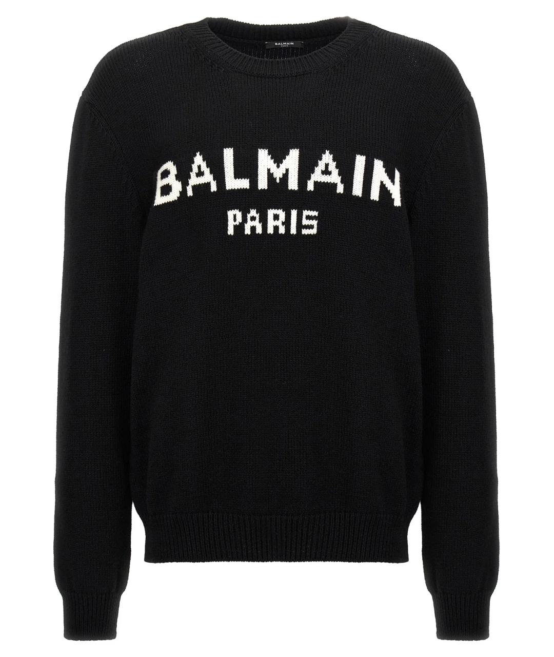 BALMAIN Черный шерстяной джемпер / свитер, фото 1
