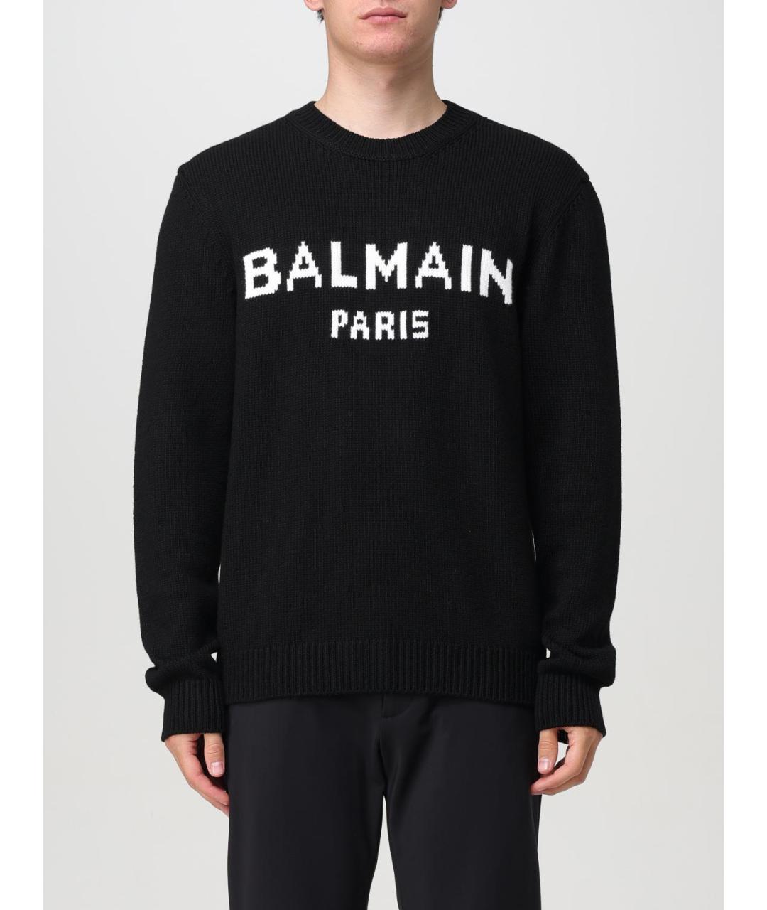 BALMAIN Черный шерстяной джемпер / свитер, фото 2