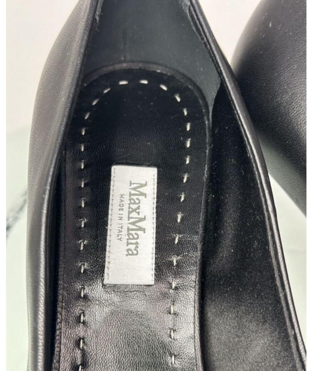 MAX MARA Черные кожаные туфли, фото 6