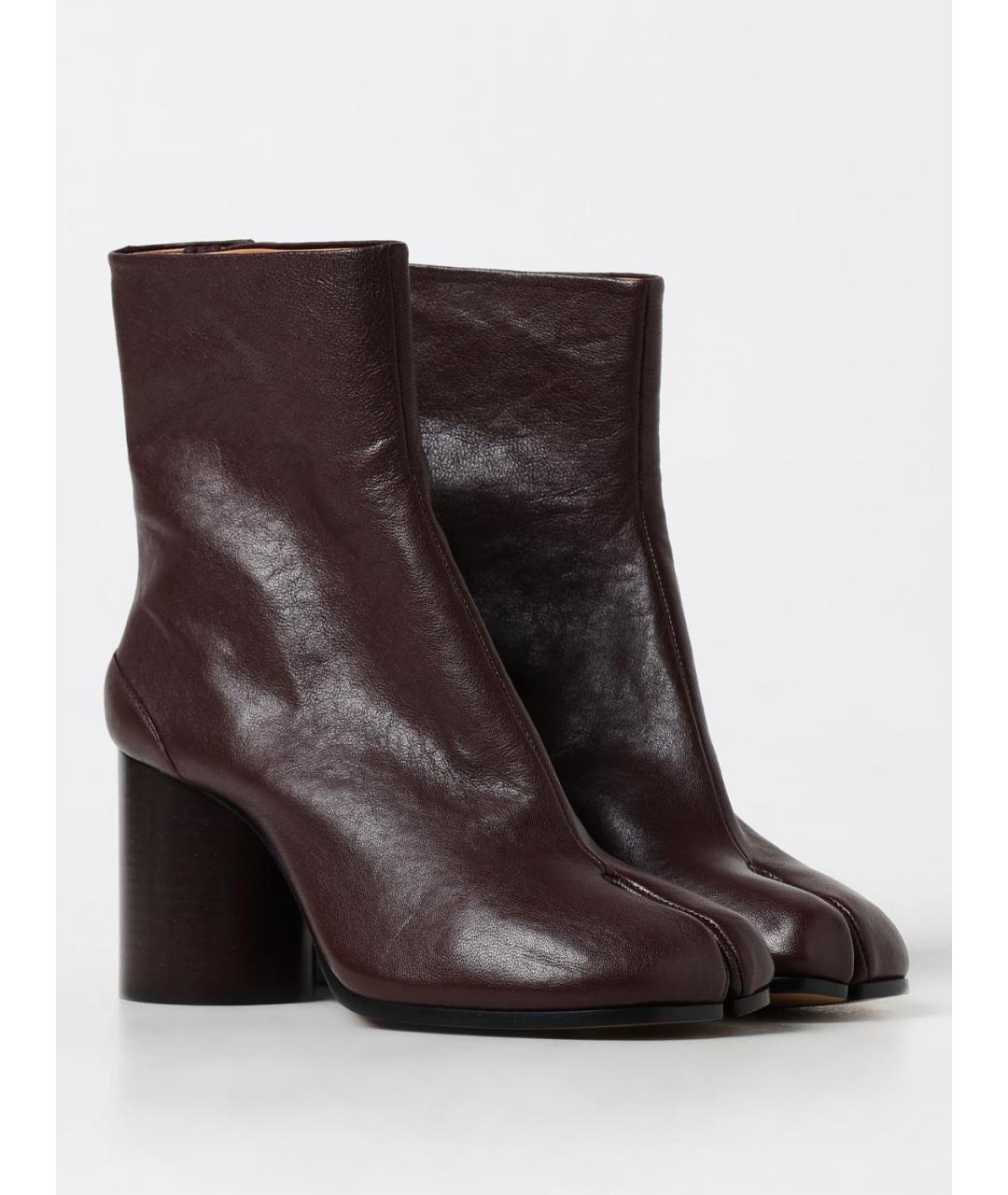 MAISON MARGIELA Коричневые кожаные ботильоны, фото 2