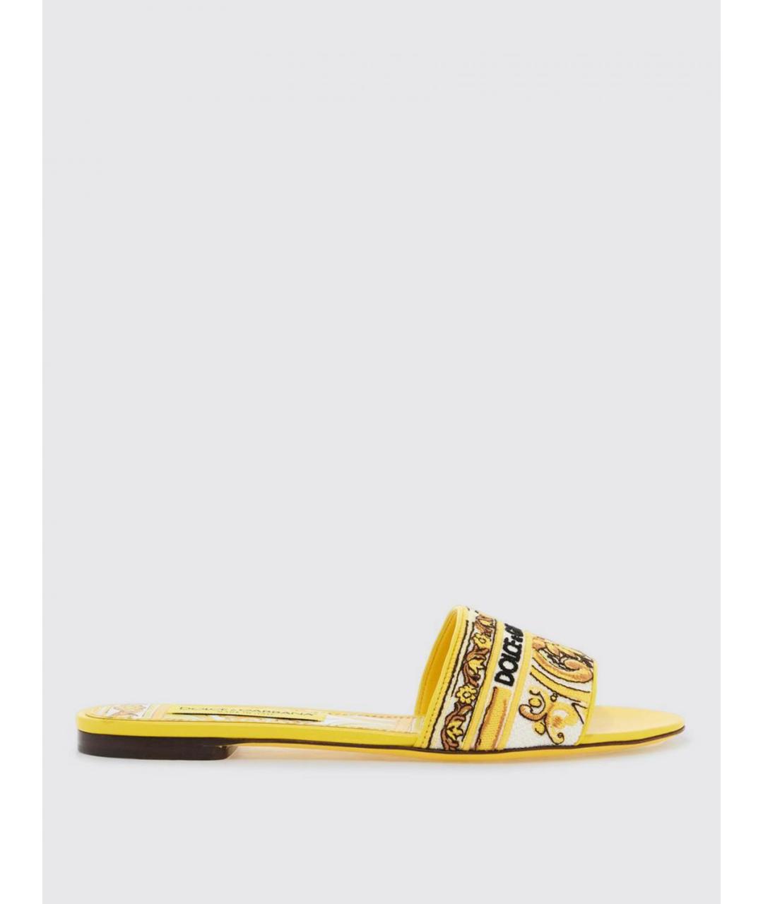 DOLCE&GABBANA Желтые шлепанцы, фото 4