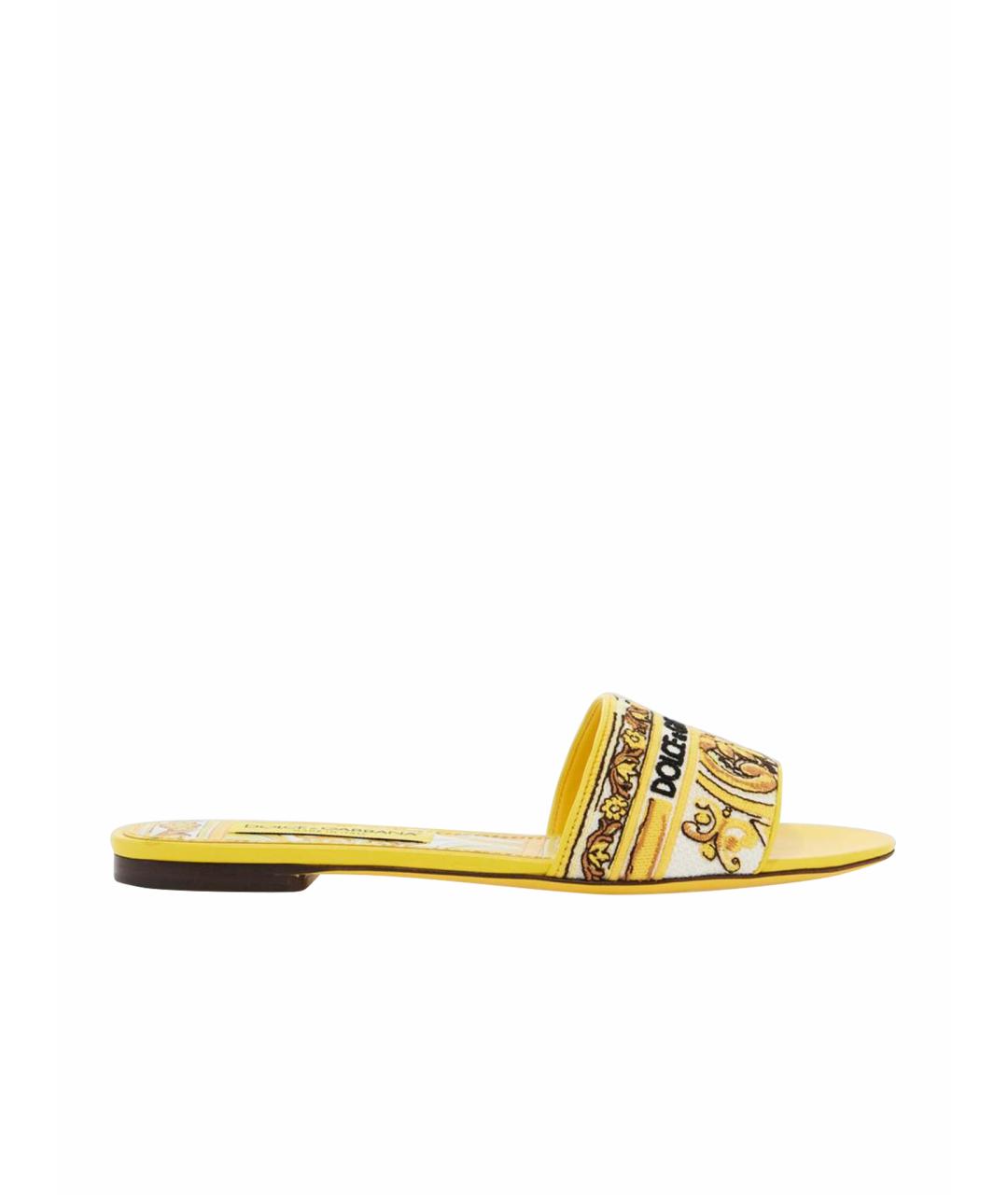 DOLCE&GABBANA Желтые шлепанцы, фото 1