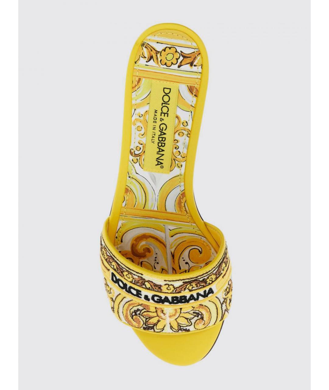 DOLCE&GABBANA Желтые шлепанцы, фото 3