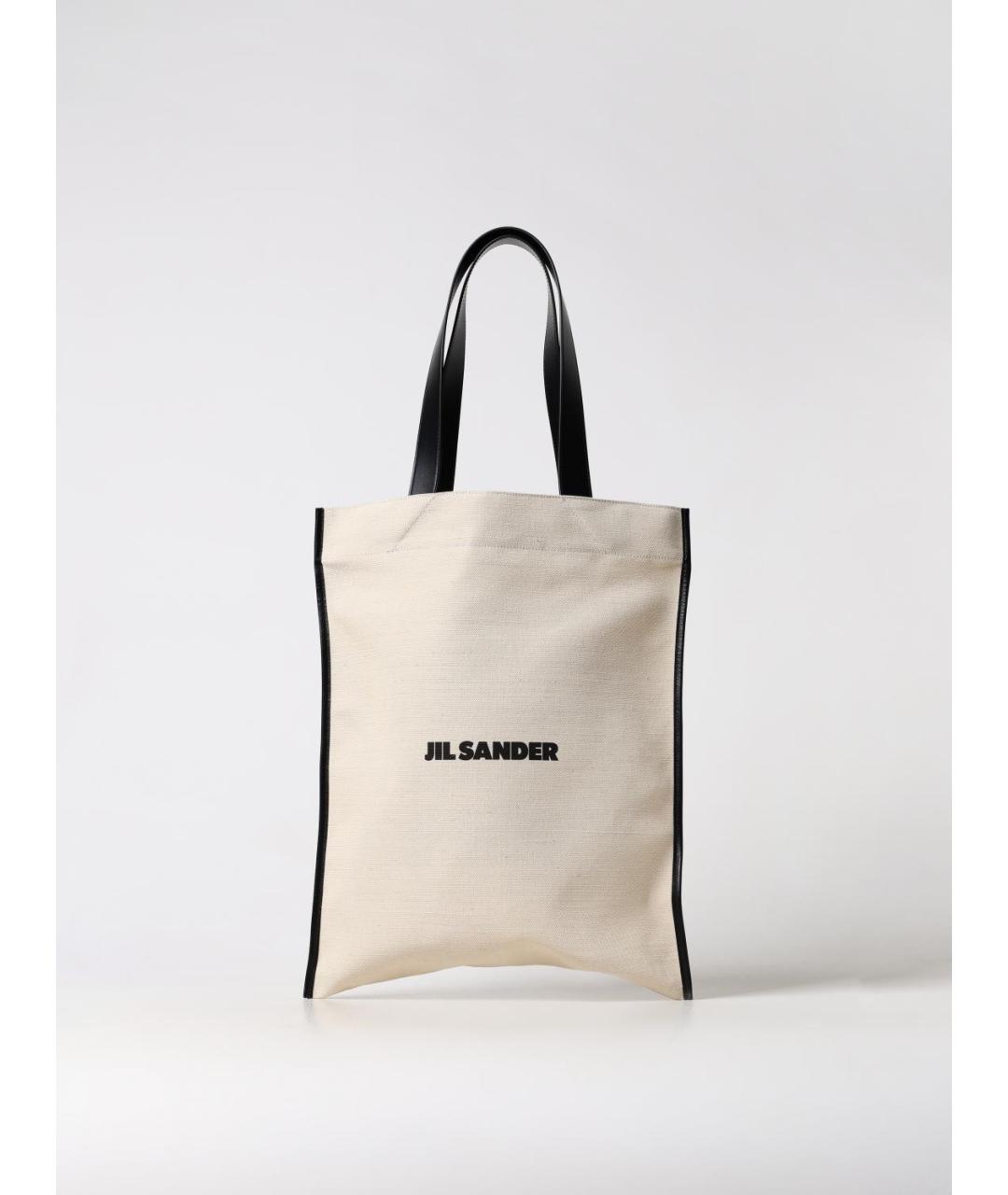 JIL SANDER Бежевая тканевая сумка тоут, фото 6